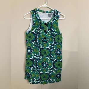 Ann Taylor Green Floral Retro Mini Dress, Size 6